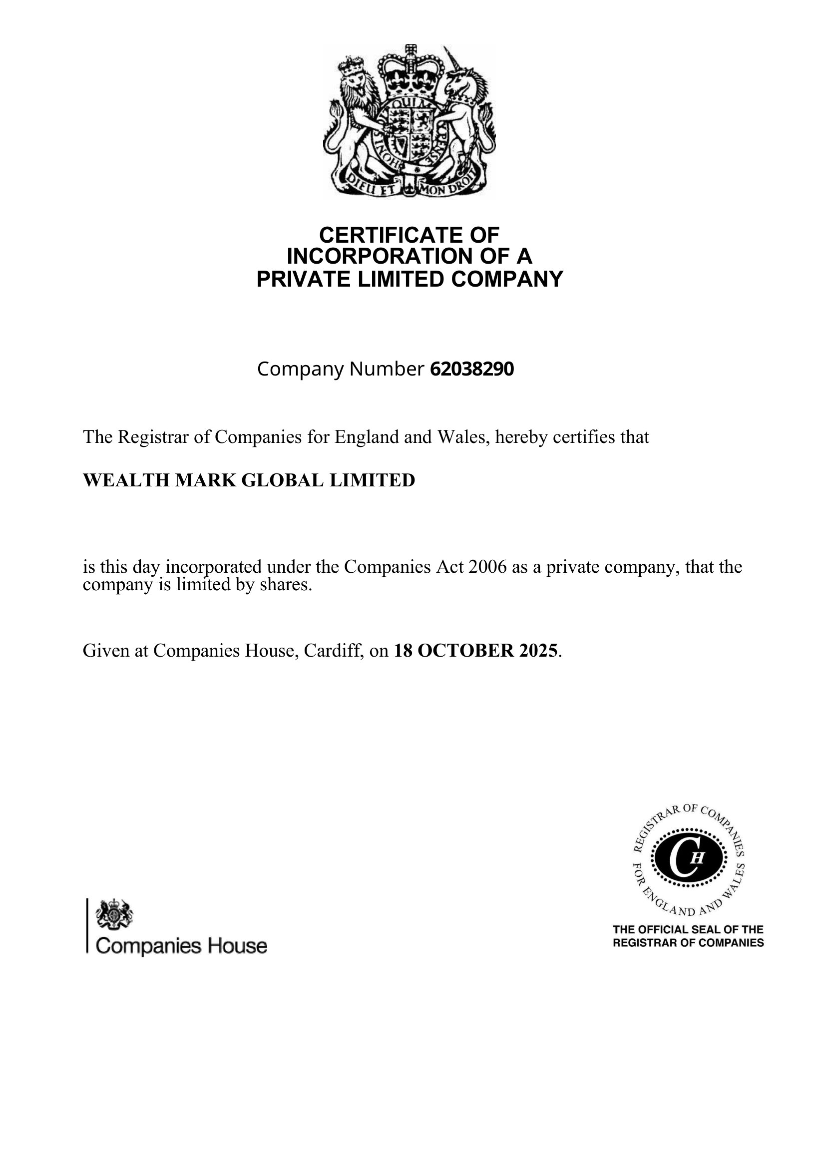 Company certificate